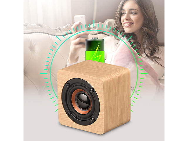 Autofeel Mini Wooden Bluetooth Speaker Portable Wireless Subwoofer Strong Bass Sound Box Music Magic Cube For Smartphone Tablet Laptop For Samsung iPhone Xiaomi Huawei HTC