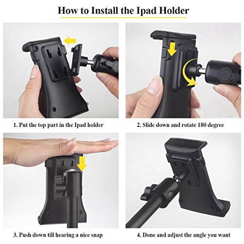 Phone iPad Tripod Stand, Portable Floor Tablet Holder Mount Height Adjustable 20 to 60 Inch 360 Degree Rotating for iPhone, iPad Mini, and All 4-12 Inch Phone and Tablets, Coming with Carrying Bag
 US