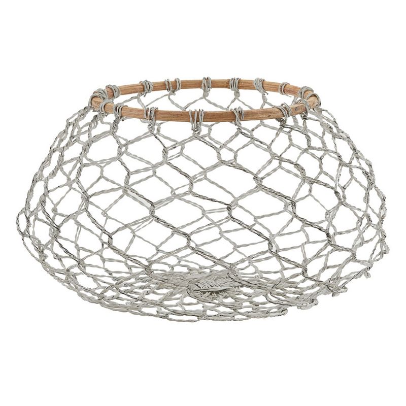 Park Designs Round Fishnet Wire And Wood Centerpiece Bowl - Gray