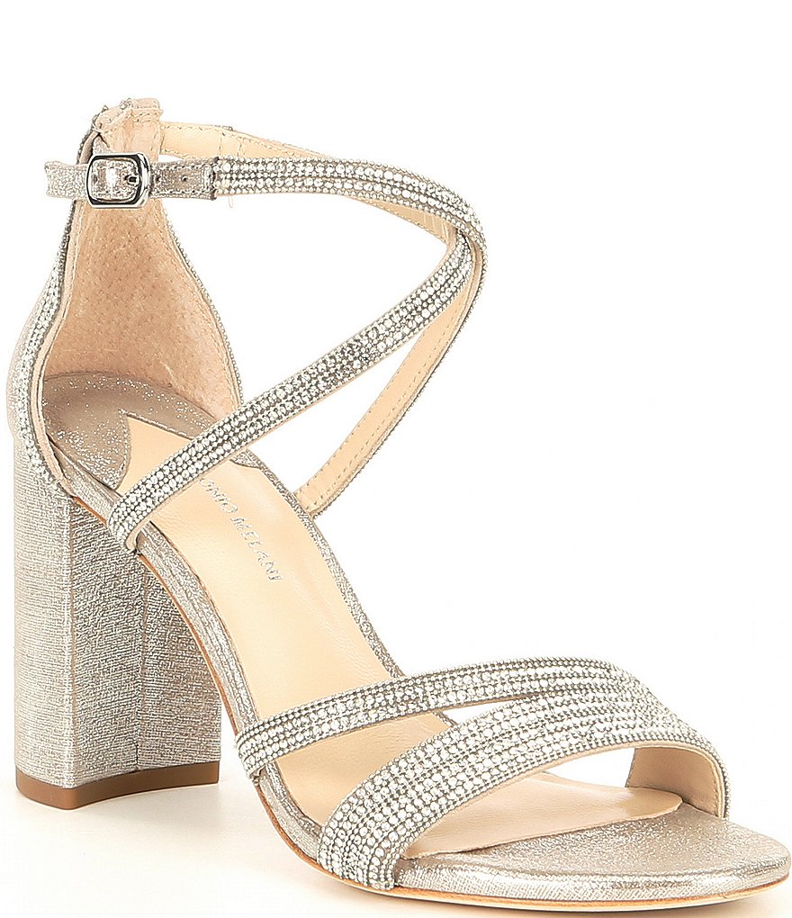 Antonio Melani Garlini Rhinestone Embellished Strappy Block Heel Dress Sandals