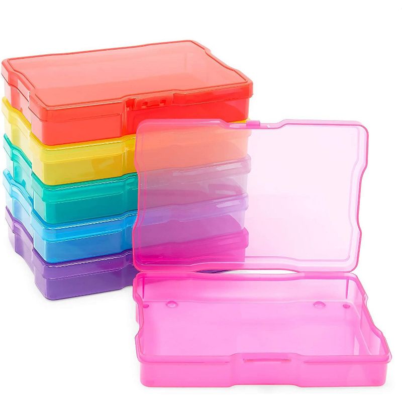 Paper Junkie 7 Pack Plastic Storage Box for 4x6, 5x7 Photo with 6 Inner Cases (7.3 x 8.2 x 5.5 in)