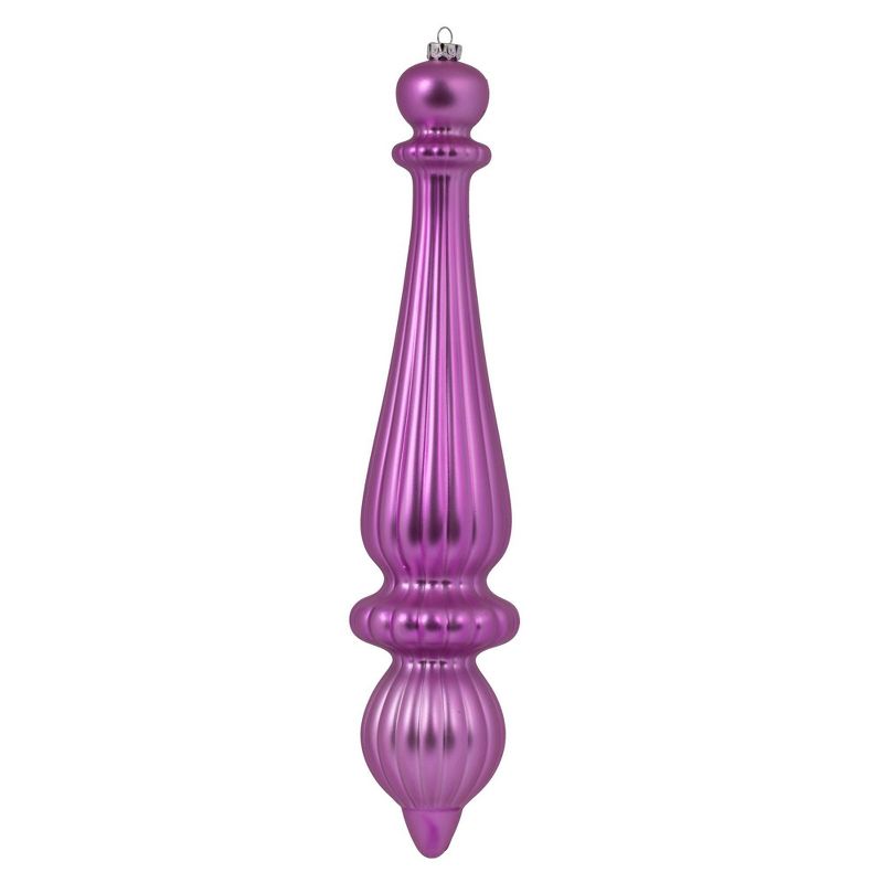 2ct Vickerman 14" Matte Finial Drop, UV Coated Ornament Set Orchid