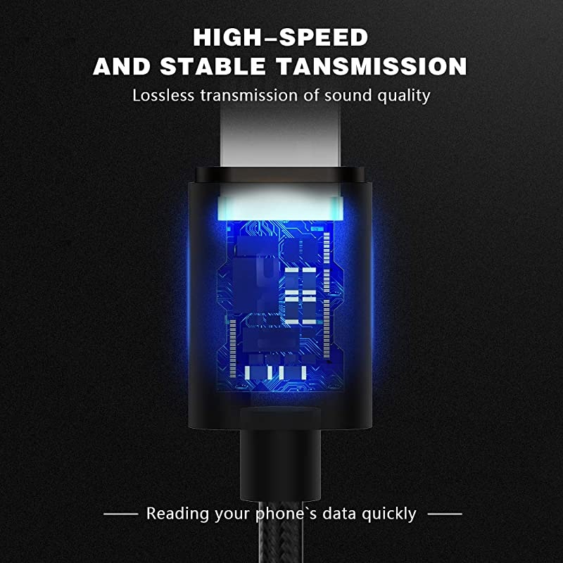 Apple MFI Certified Lightning to 35mm Male Aux Cable 4FT12M Nylon Braided Audio Cord Compatible with iPhone 11 Pro MaxXsXRX87 Car Stereo Home Stereo and More Black2 Pack