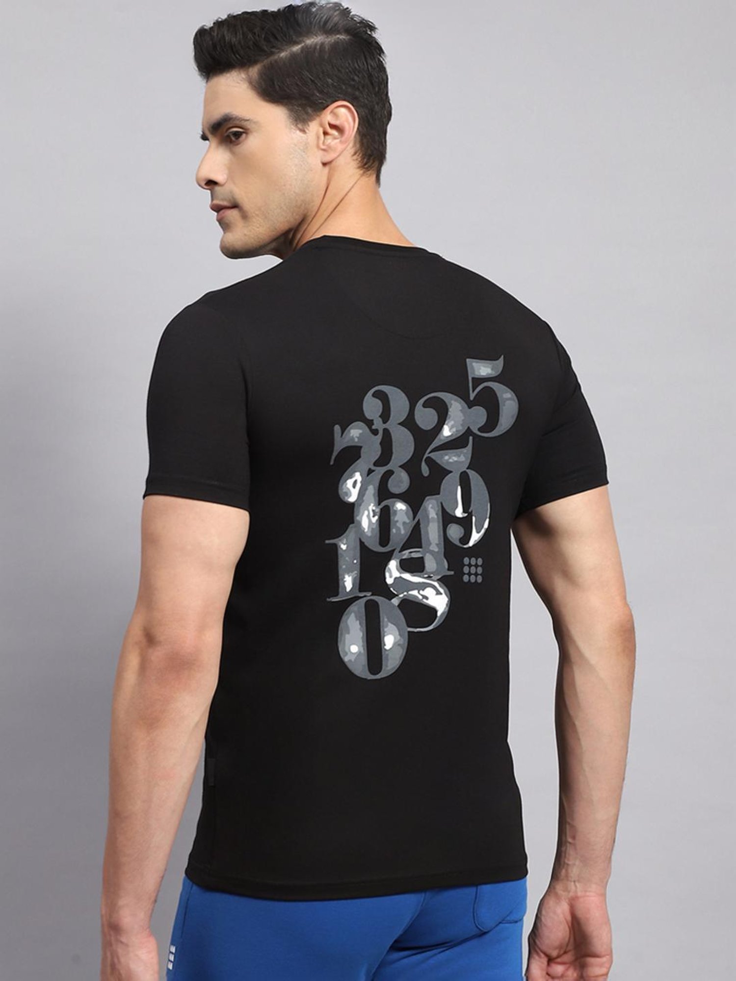Rock.it Black Cotton Regular Fit Printed T-Shirt