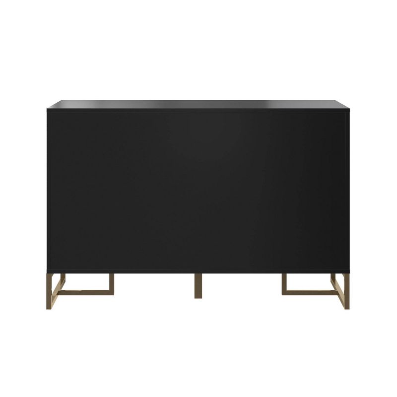 Herringbone Console Unit Black - CosmoLiving by Cosmopolitan