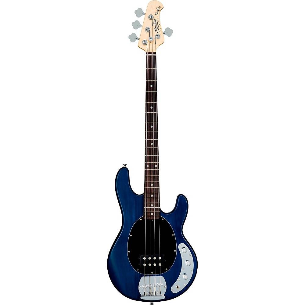 Sterling by Music Man StingRay Ray4 Electric Bass Satin Transparent Blue Black Pickguard