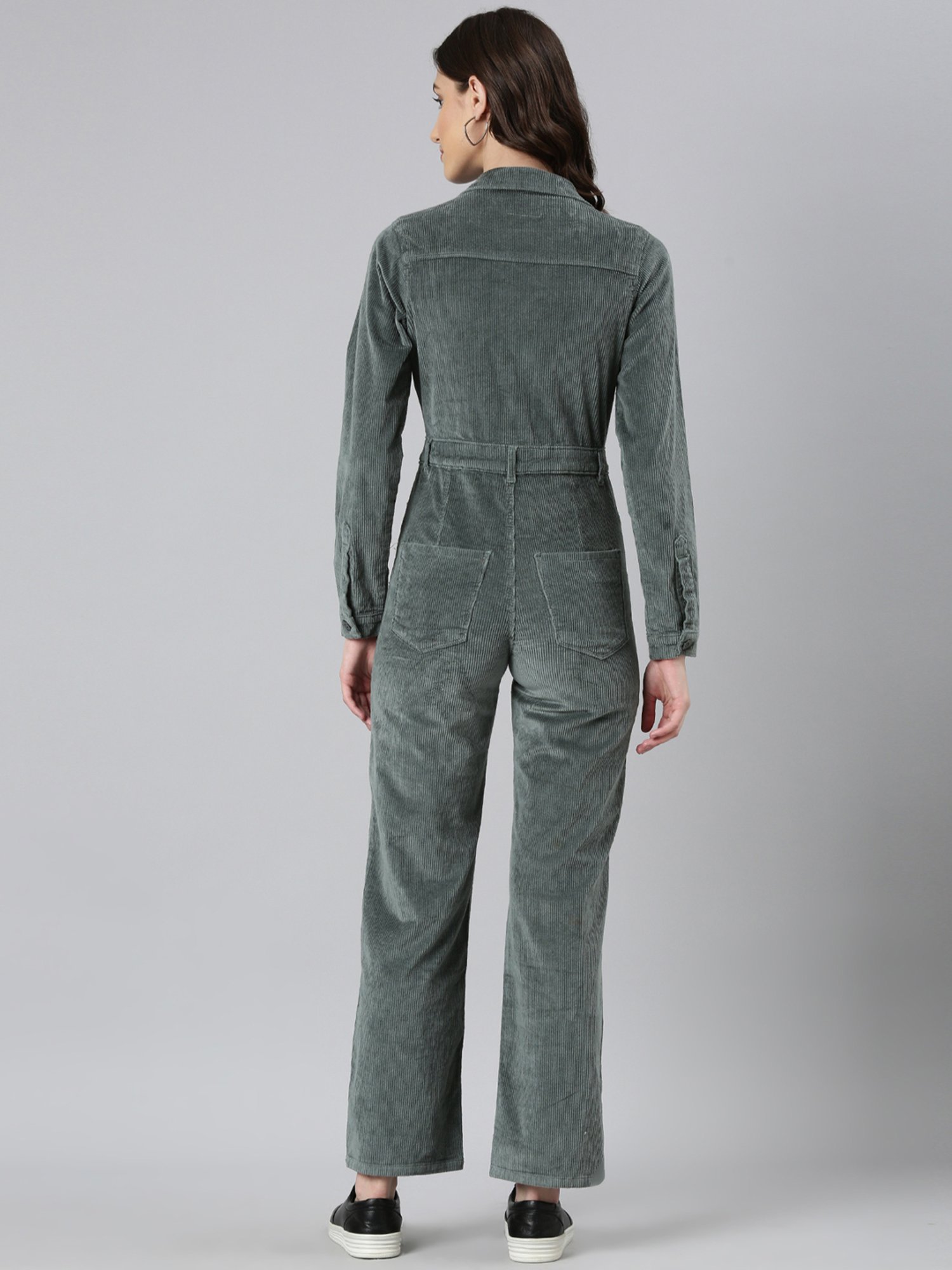 SHOWOFF Green Cotton Maxi Jumpsuit