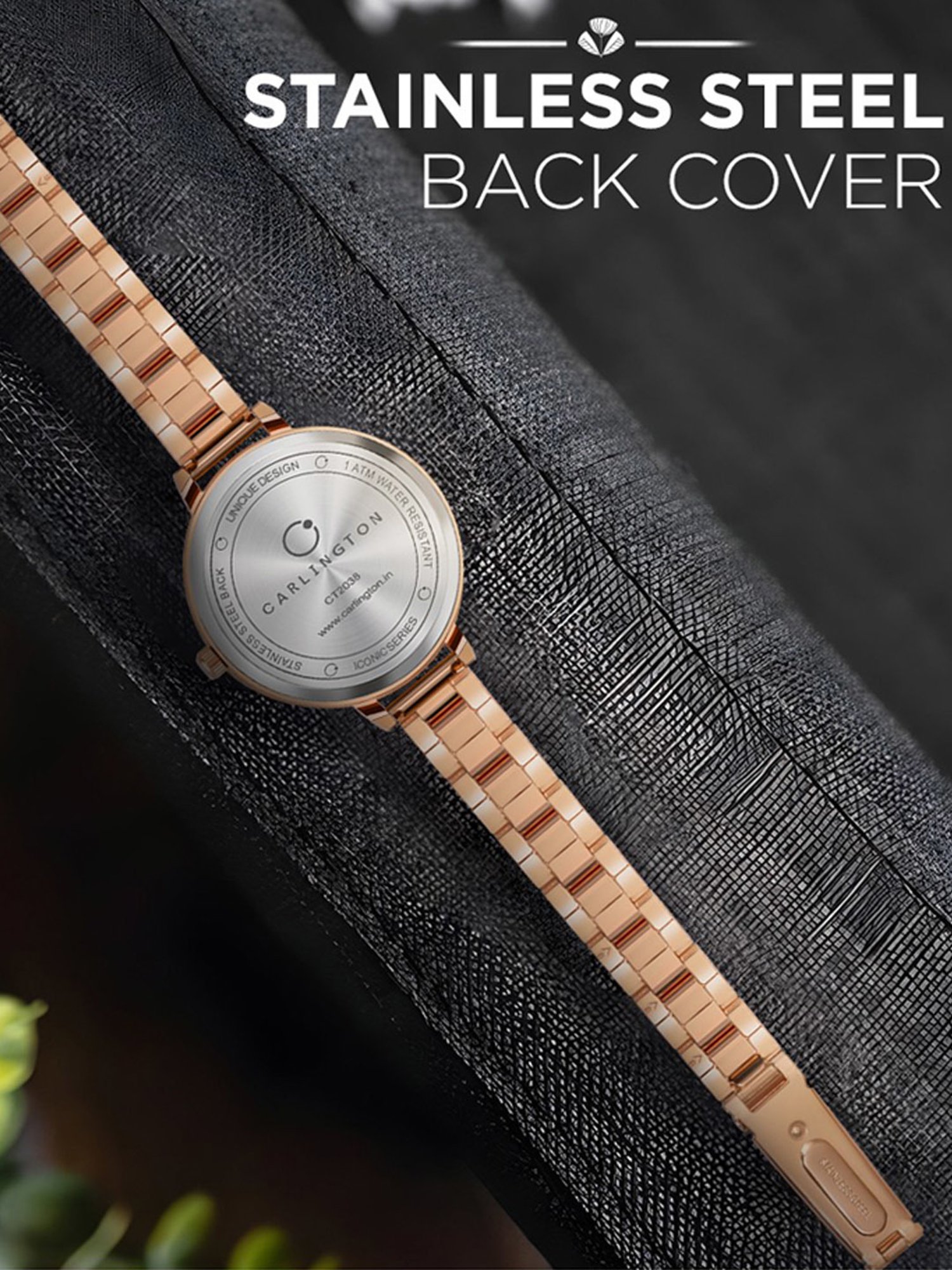 Carlington Iconic 2038 RoseBlack Analog Watch for Women