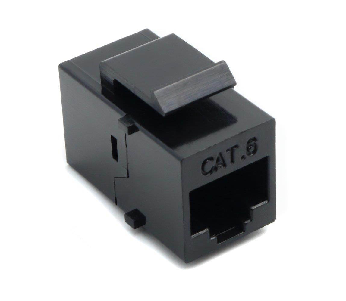RiteAV Black Cat6 Ethernet Keystone Jack Coupler Female to Female