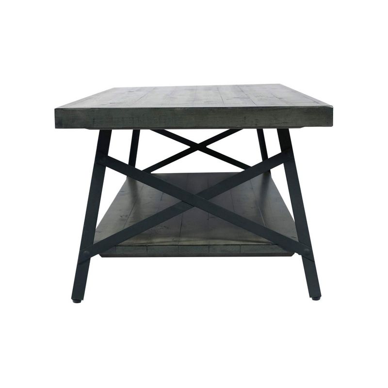 Wallace & Bay Chandler 48 Inch Long Rustic Decor Indoor Home Open Storage Coffee/Cocktail Table, Antique Gray