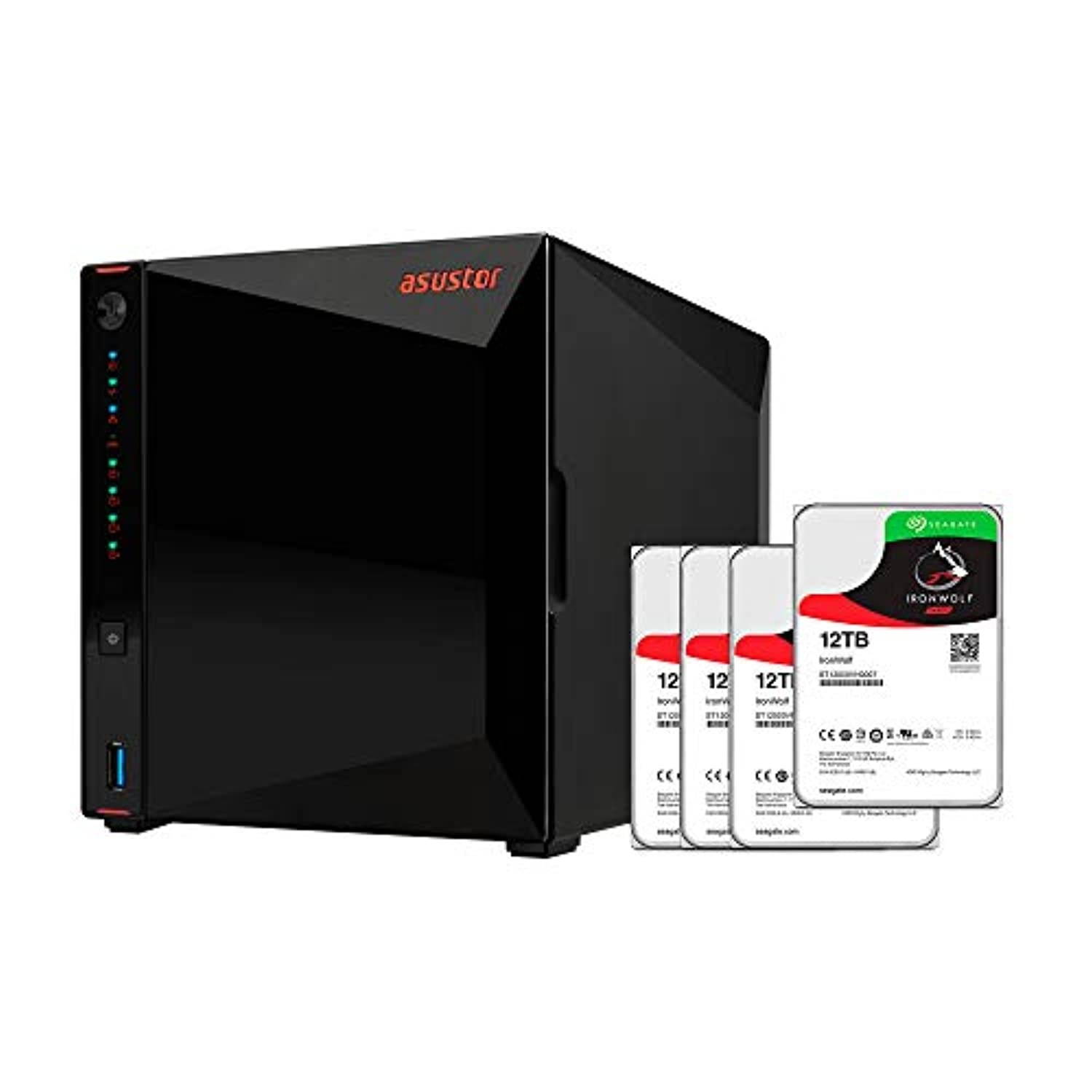 Asustor NAS AS5304T + 16TB Ironwolf HDD (Four 4TB HDD Included) (NAS + 16TB)