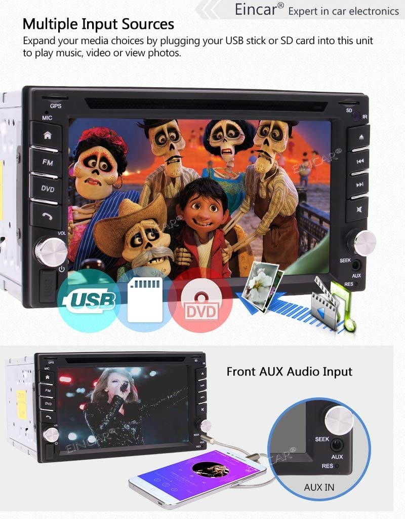 Free Rear Camera Included,Upgrade Version 6.2 Inch HD Touch Screen Double DIN Car Stereo in Dash GPS Navigation FM/AM Radio Receiver Automotive Video Player with 8GB GPS Map Card