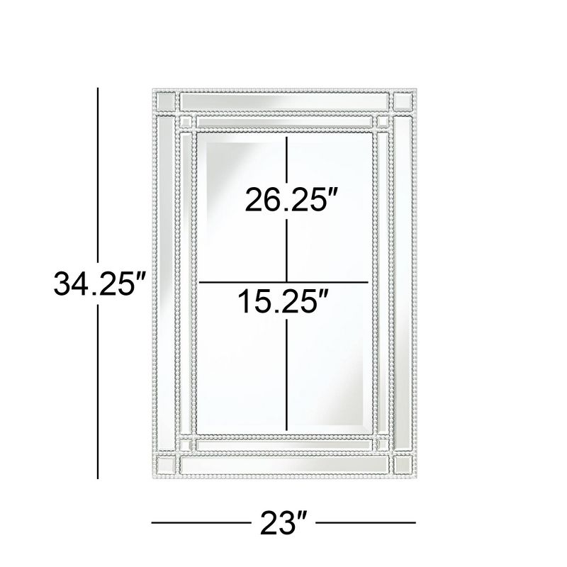 Noble Park Ravalli Silver 23" x 34 1/4" Beaded Wall Mirror