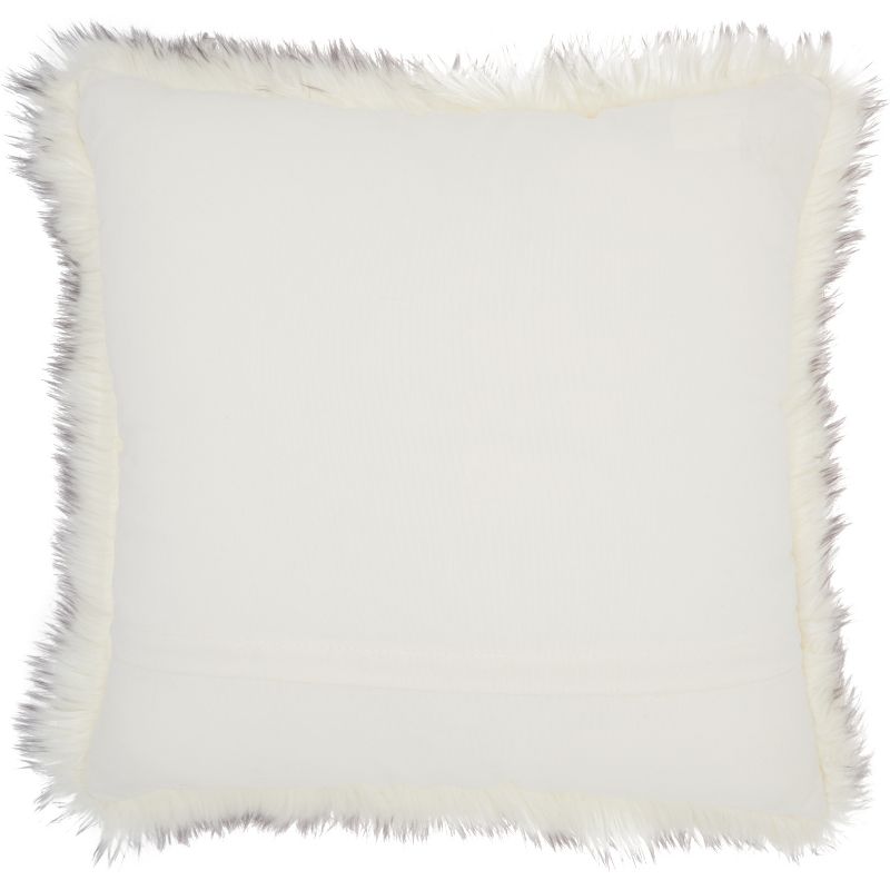 Tip Dyed Faux Fur Oversize Square Throw Pillow Gray - Mina Victory