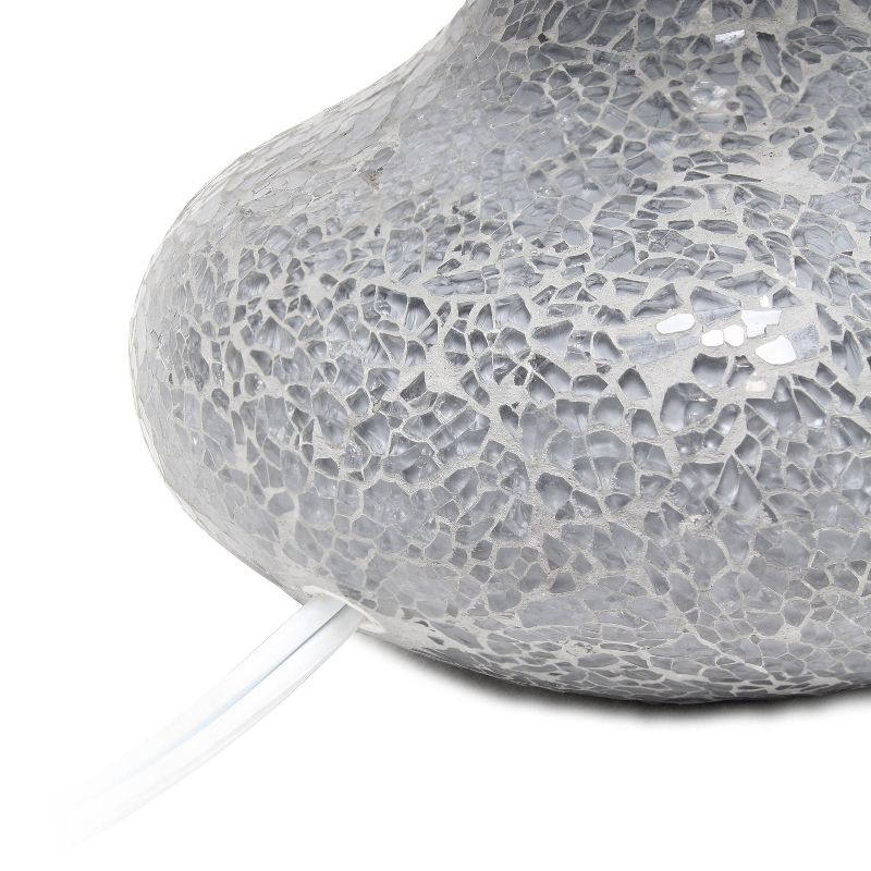 Mosaic Tiled Glass Genie Table Lamp with Fabric Shade Gray - Simple Designs