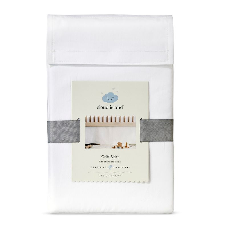 The Peanutshell Farmhouse Crib Skirt  - Gray