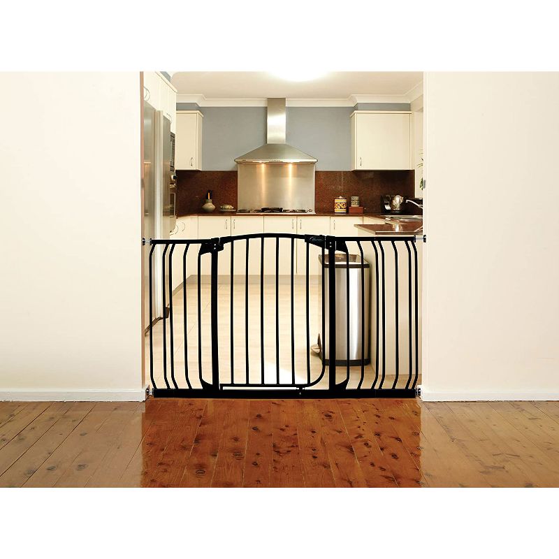 Dreambaby L790B Chelsea 38-53 Inch Wide Auto-Close Baby & Pet Wall to Wall Safety Gate with Stay Open Feature for Doors, Stairs, and Hallways, Black