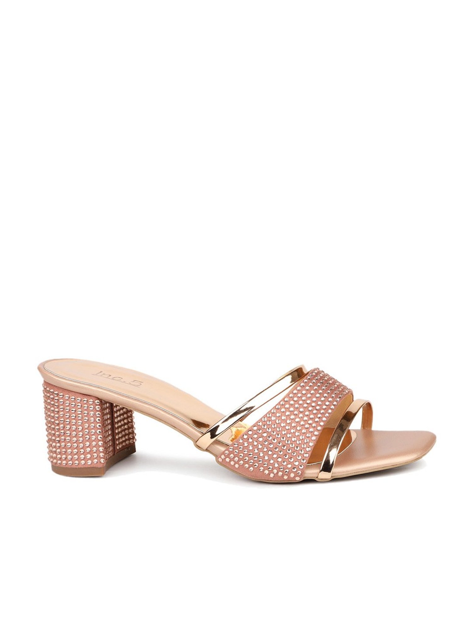 Inc.5 Women's Rose Gold Ethnic Sandals