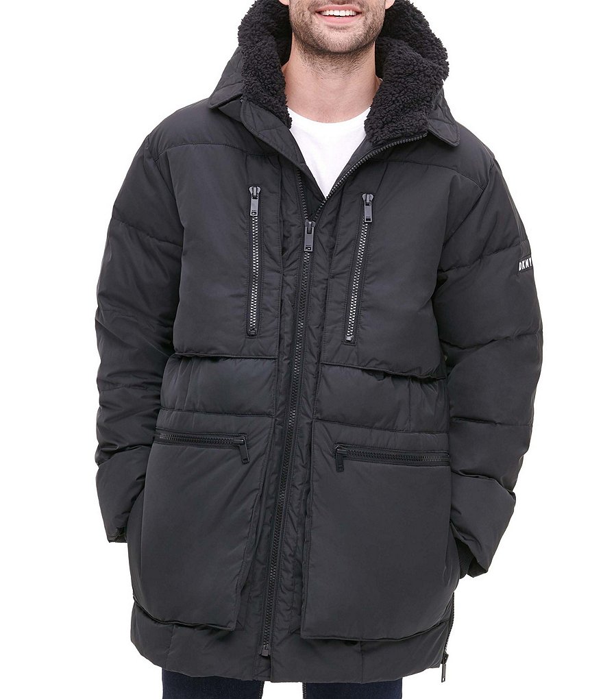 Cole Haan Hooded Down Zip Front Puffer Jacket