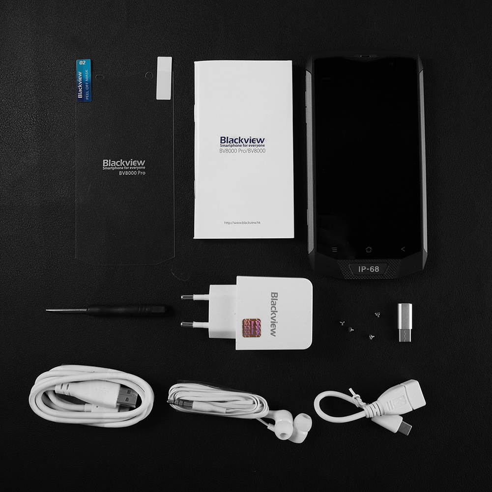 Blackview BV8000 Pro Smartphone IP68 Waterproof MT6757 Octave Core 6G RAM 64G ROM  Android 7.0 4G Phone(Gray)