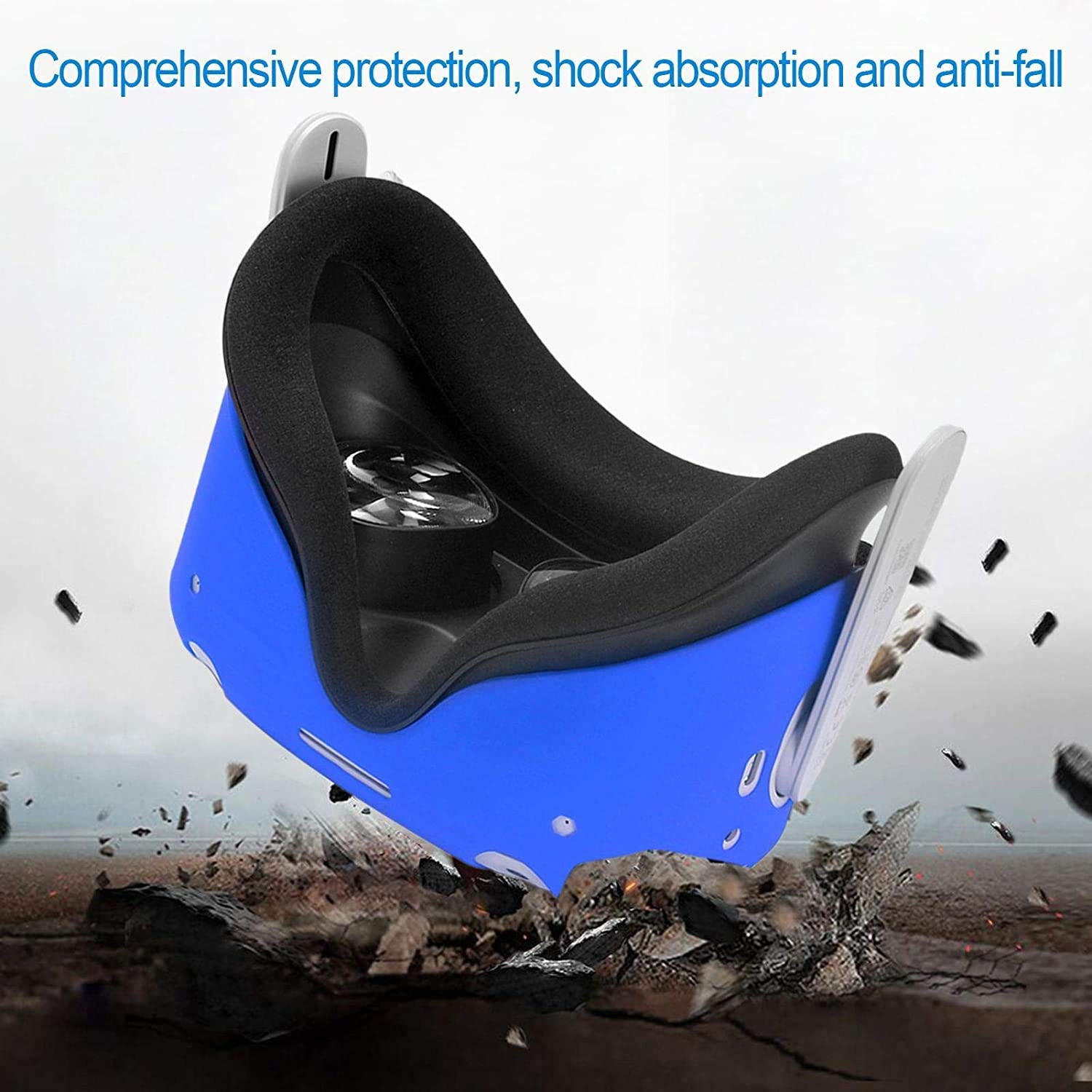 For Oculus Quest 2 VR Shell Front Face Protector Cover Anti Scratch Anti Dust Anti Shock,washed soft  flexible