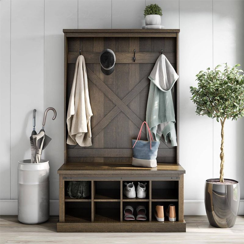 Quatro Umbrella Stand & Coat Rack Steel - Adesso