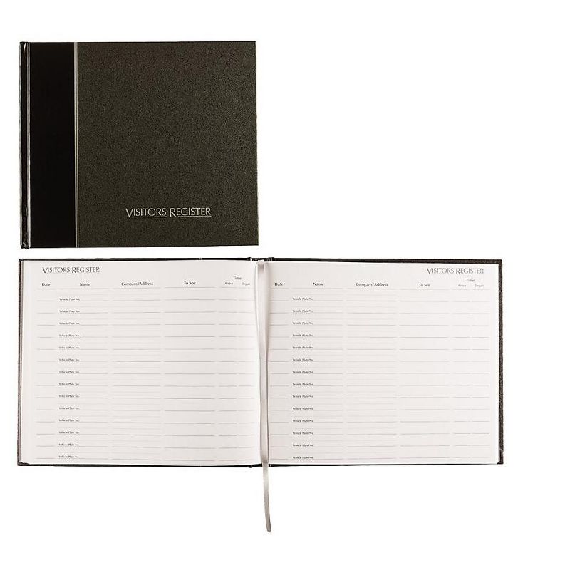 National Visitor Register Book Black Hardcover 128 Pages 8 1/2 x 9 7/8 57802