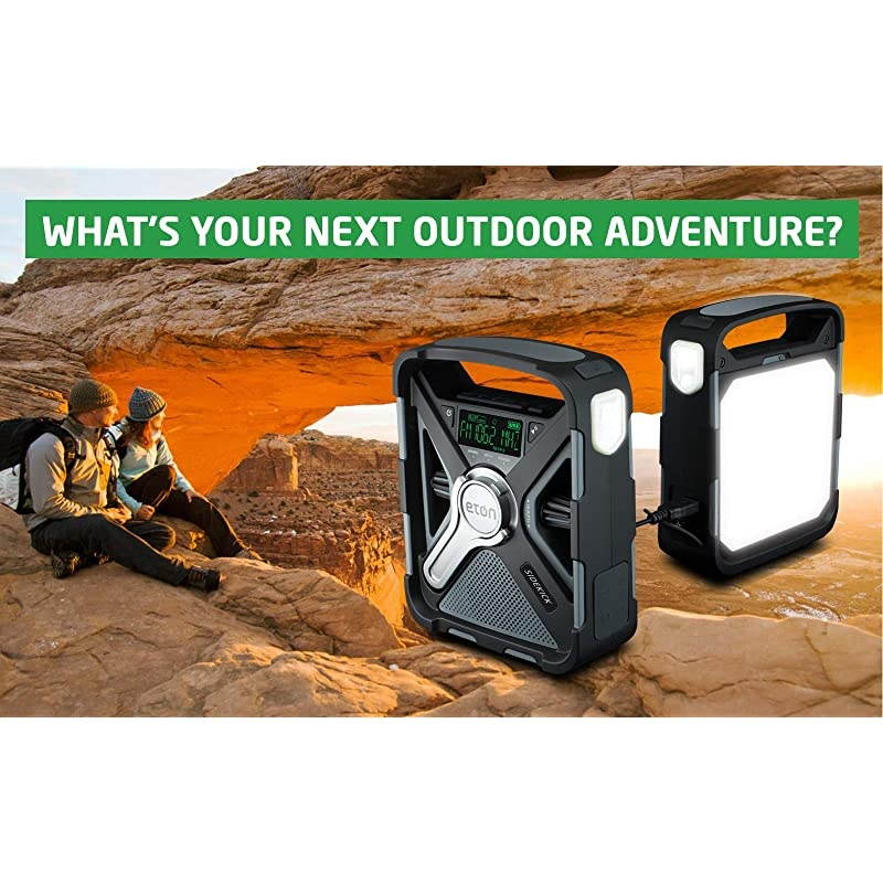 Ultimate Camping AM/FM/NOAA Radio with S.A.M.E Technology, Smartphone Charging, Bluetooth, Giant Ambient Light and Solar Panel, NFRX5SIDEKICK