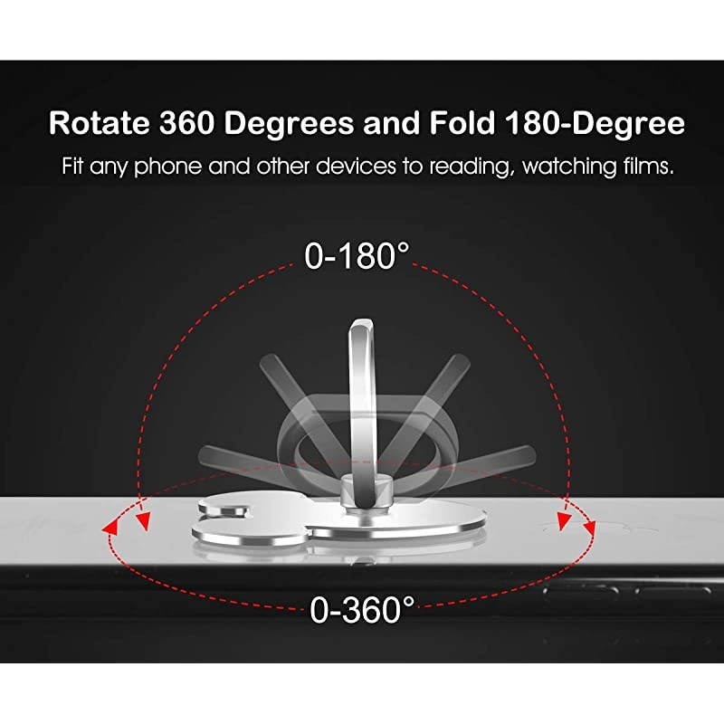Gift Choice Kickstand Phone Ring Stand Holder 2 Pack BlackSilver 360 Rotation Cell Phone Grip Universal Smartphone for Apple iPhone 7 Plus 6 6S 5 5S Samsung Galaxy Note Tablet and Ipad