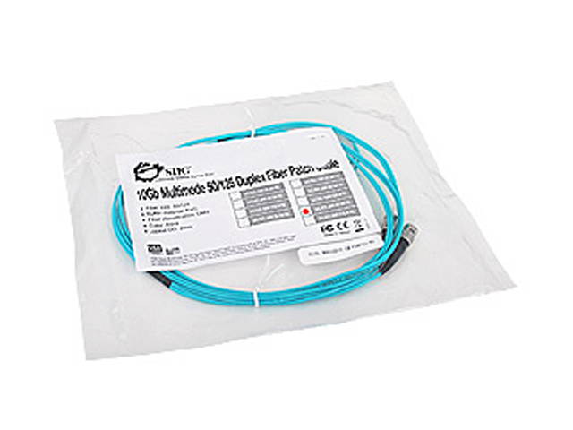SIIG CB-FE0T11-S1 6.56 ft. (2m) 10 Gb Aqua Multimode 50/125 Duplex Fiber Patch Cable SC/ST