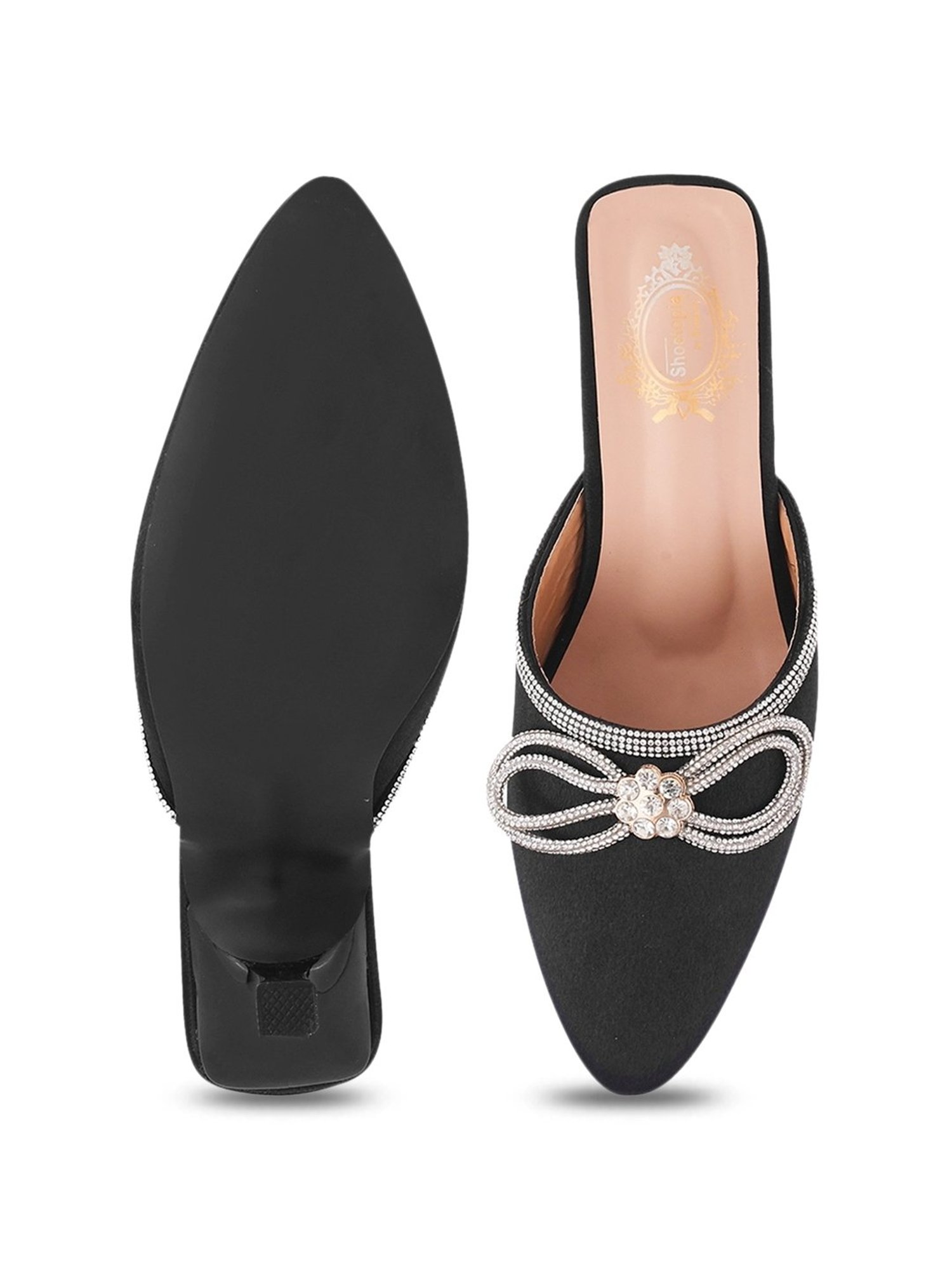 Shoetopia Women's Black Mule Stilettos