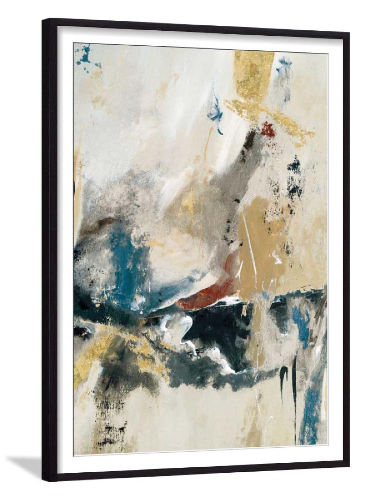 ARTE'VENUE Hold Fast Grey & Beige Paper Wall Arts - Set of 2 (13 X 18 inch Each)