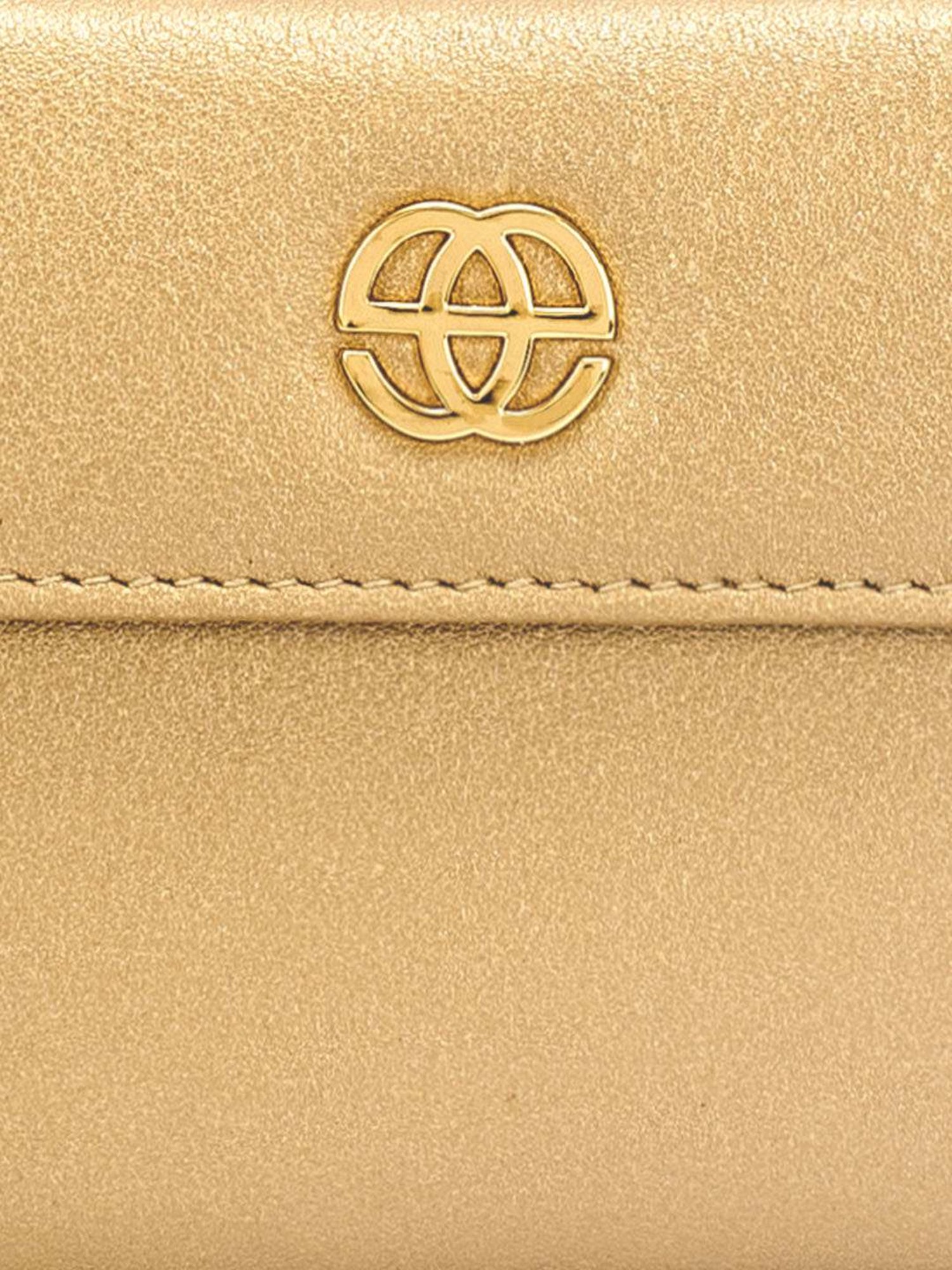 Eske Isa Golden Solid Zip Around Wallet for Women