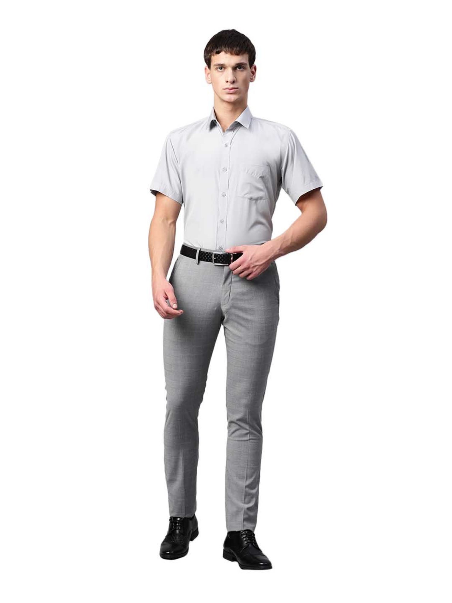 English Navy Light Grey Short Sleeves Shirt