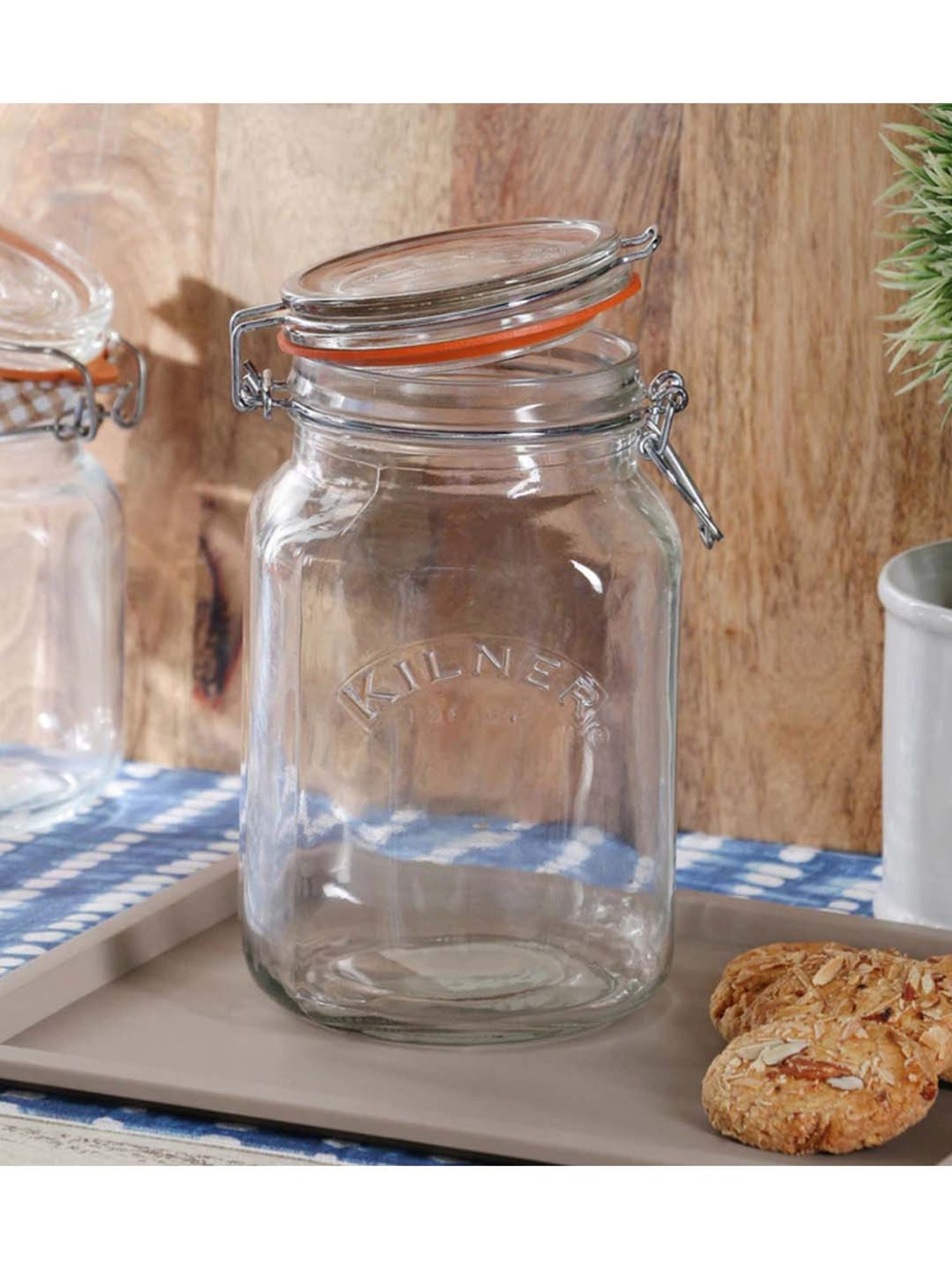 Kilner Transparent 12 cm Square Clip Top Jar (2 L) - Set of 1