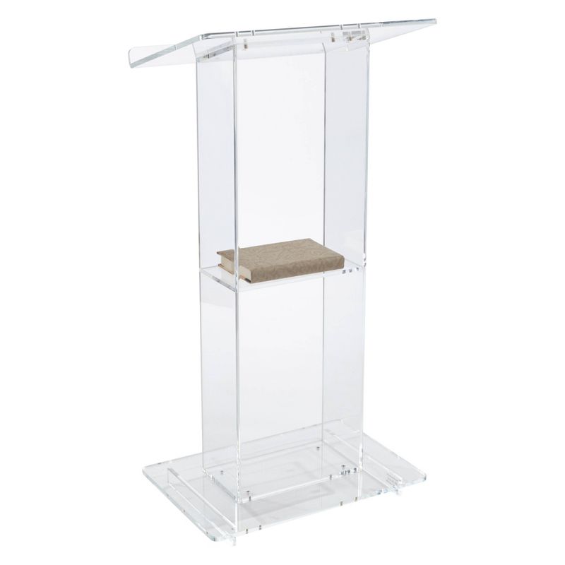 Lectern with Shelf Clear Acrylic - Hampton Collection
