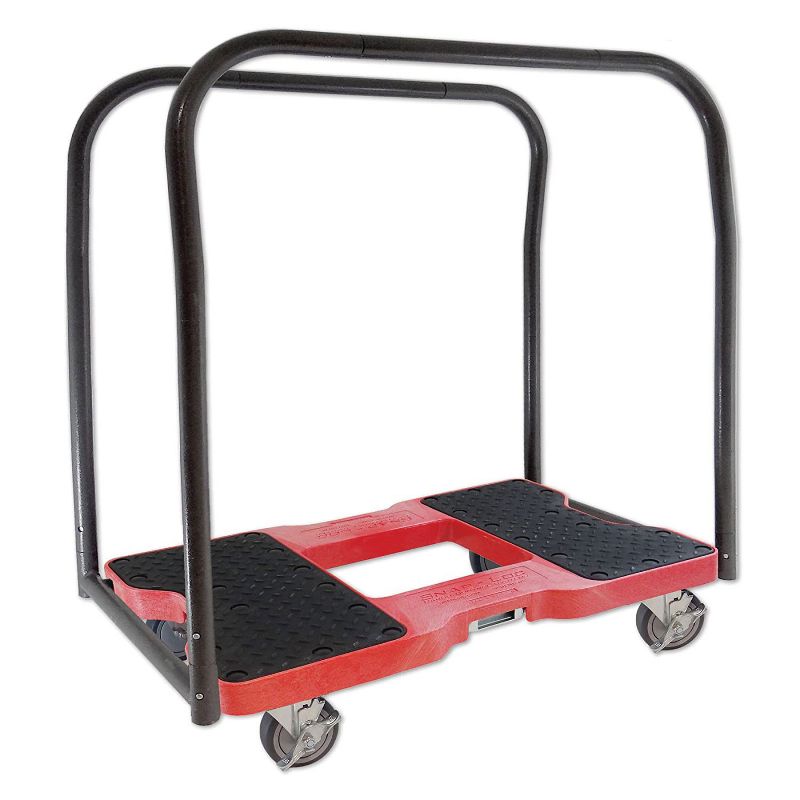 Snap Loc 1500 lb Capacity Industrial Strength E Track Panel Cart Dolly Red, Heavy Duty 4 in Polyurethane Swivel Non Marking Caster Wheels