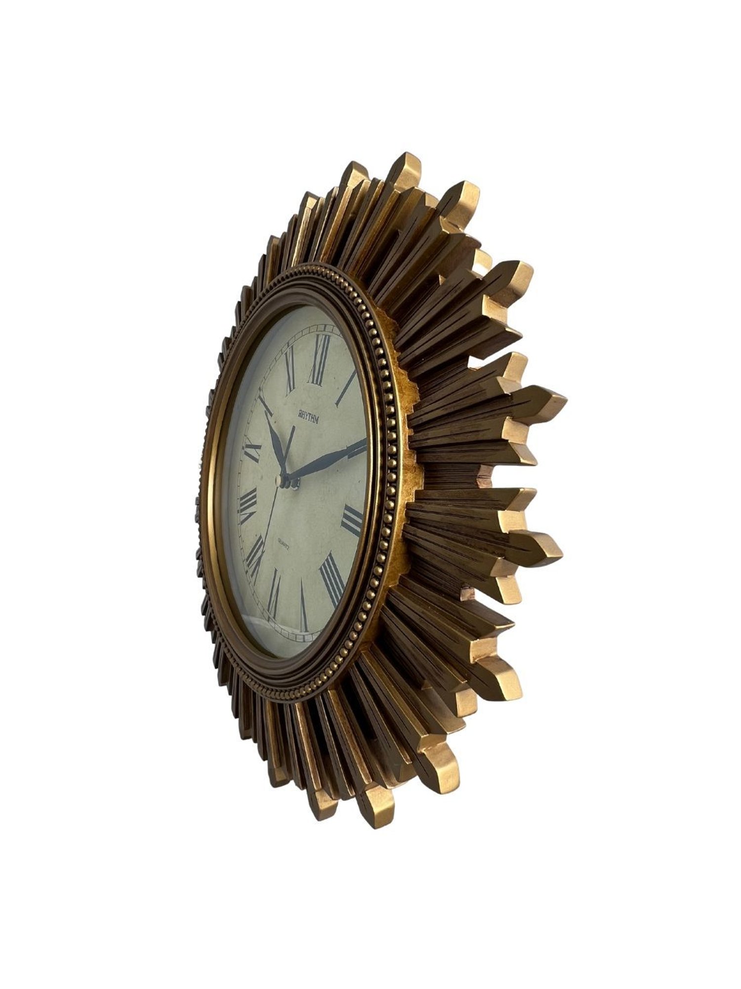 RHYTHM Round Brown Resin Wall Clock