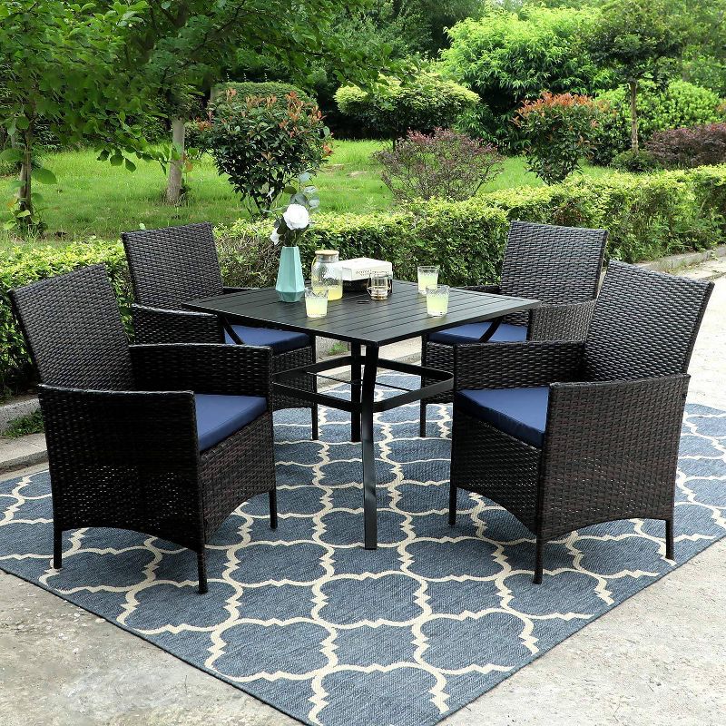 Breckenridge 4pc Seating Set Java Brown Fame Sunbrella Meredian Brick Red Fabric - La-Z-Boy