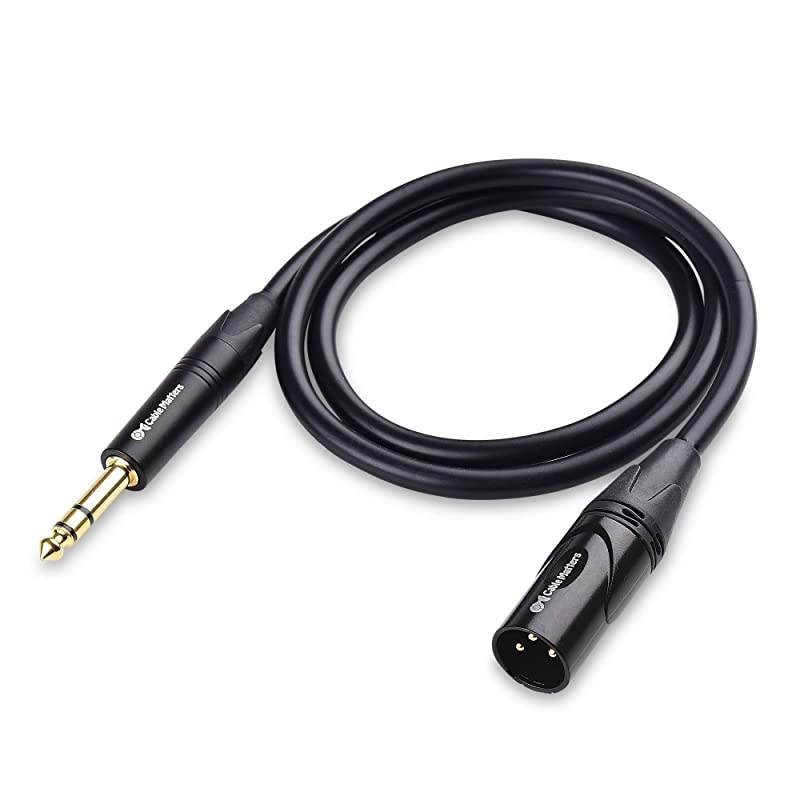 6.35mm (1/4 Inch) TRS to XLR (XLR to TRS Cable) Male to Male 3 Feet