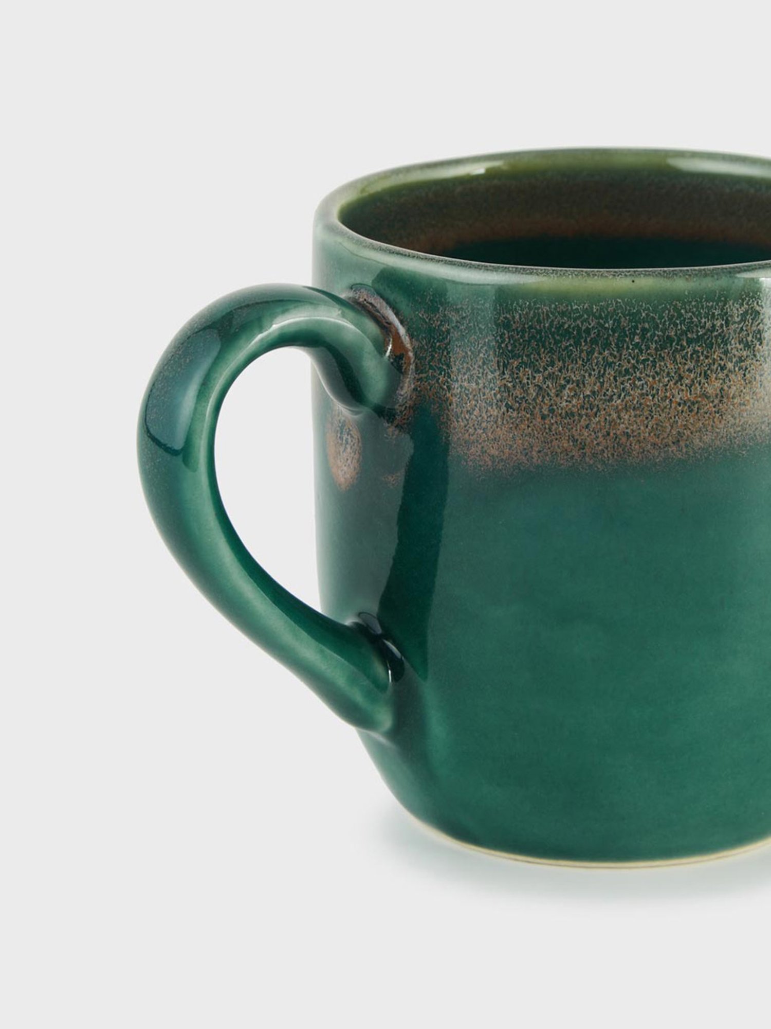 Fabindia Home Adhrit Dark Green Ceramic Mug (240 ml)
