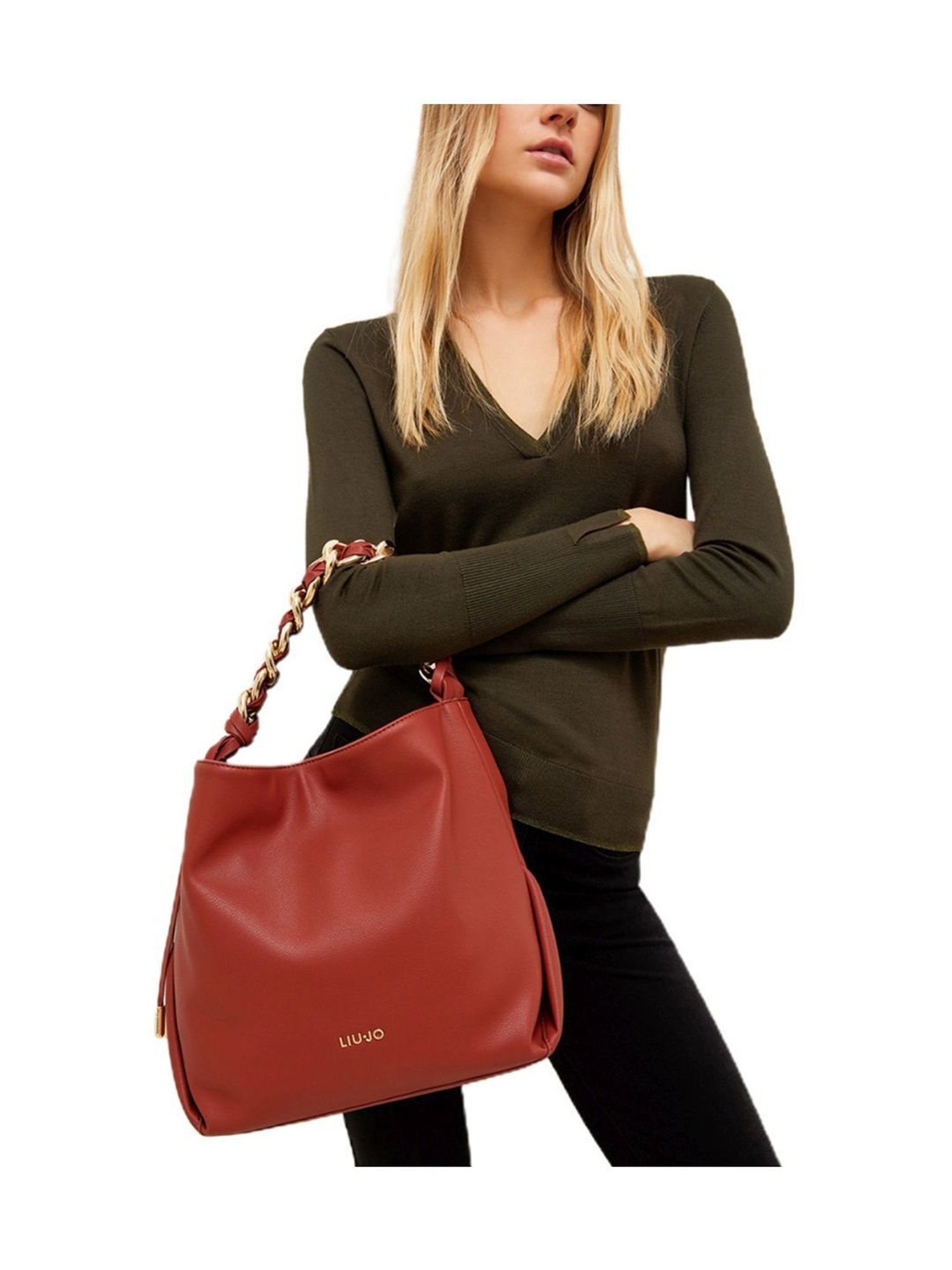 LIU JO Red Tea Large Hobo Bag
