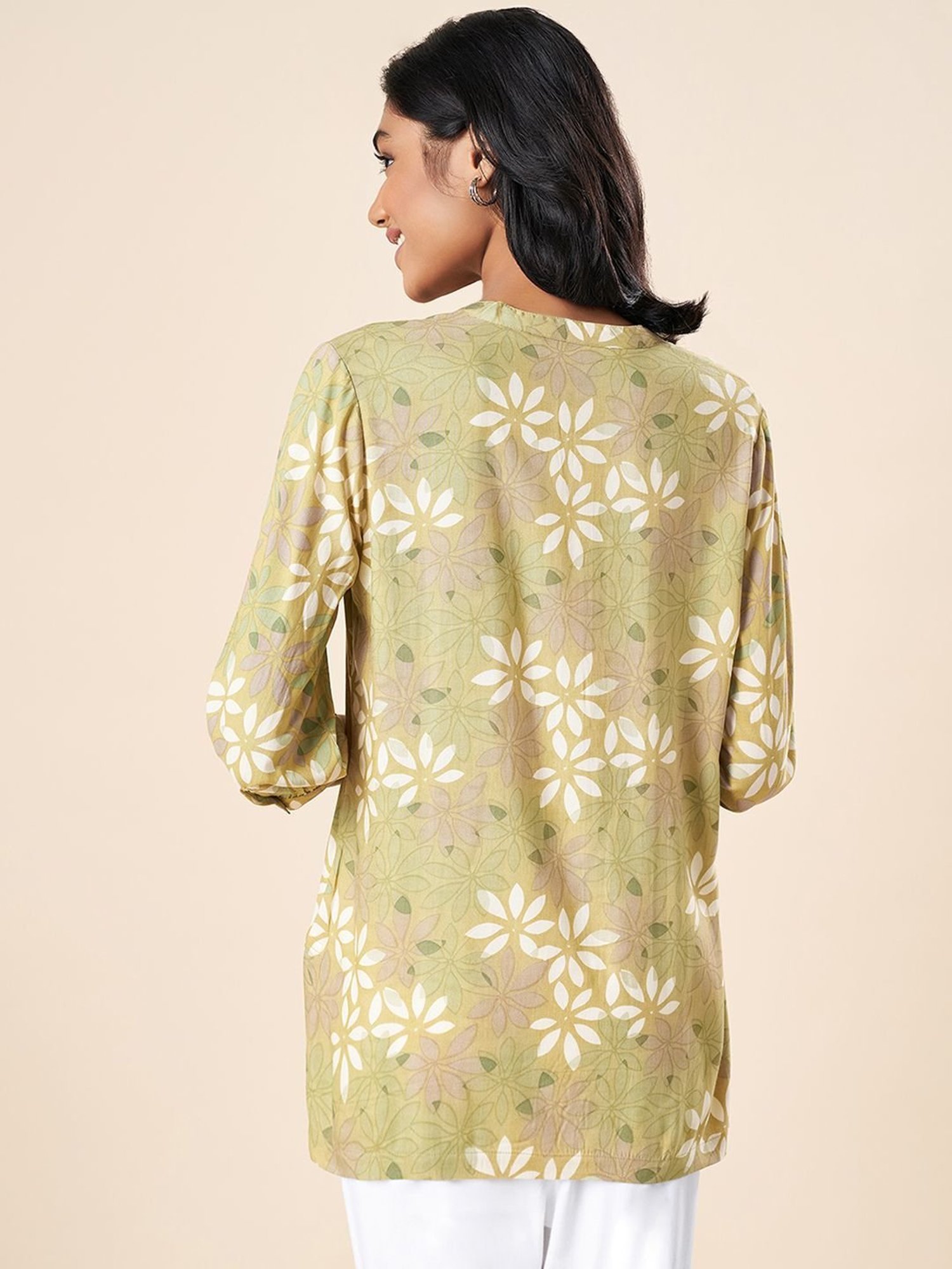 Akkriti by Pantaloons Green Printed Tunic