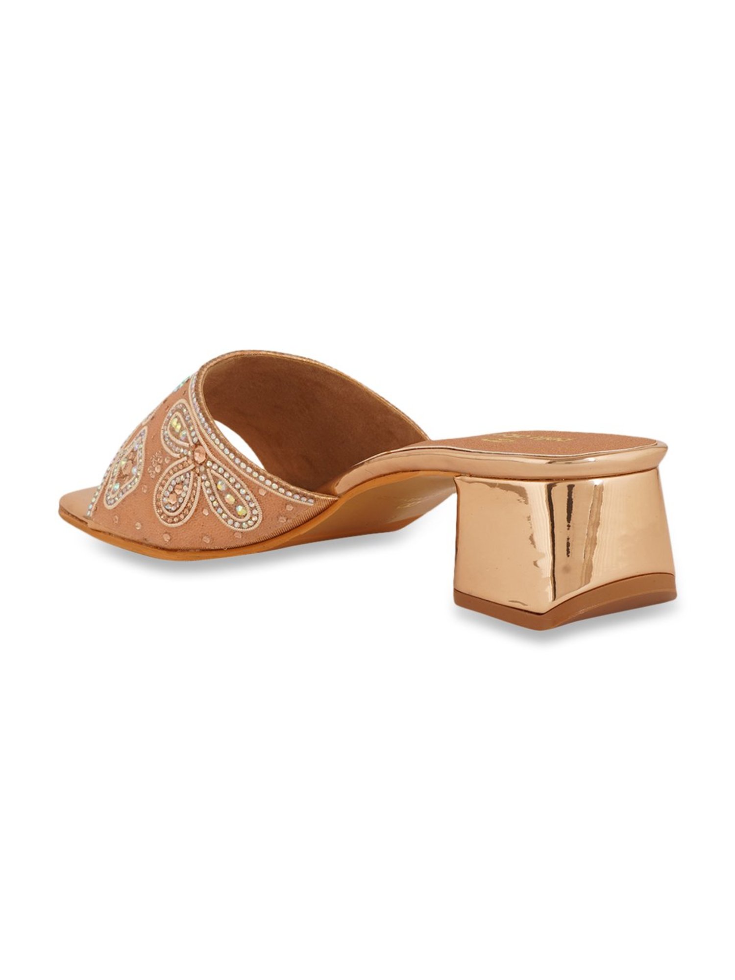 Pelle Albero Women's Rose Gold Ethnic Sandals