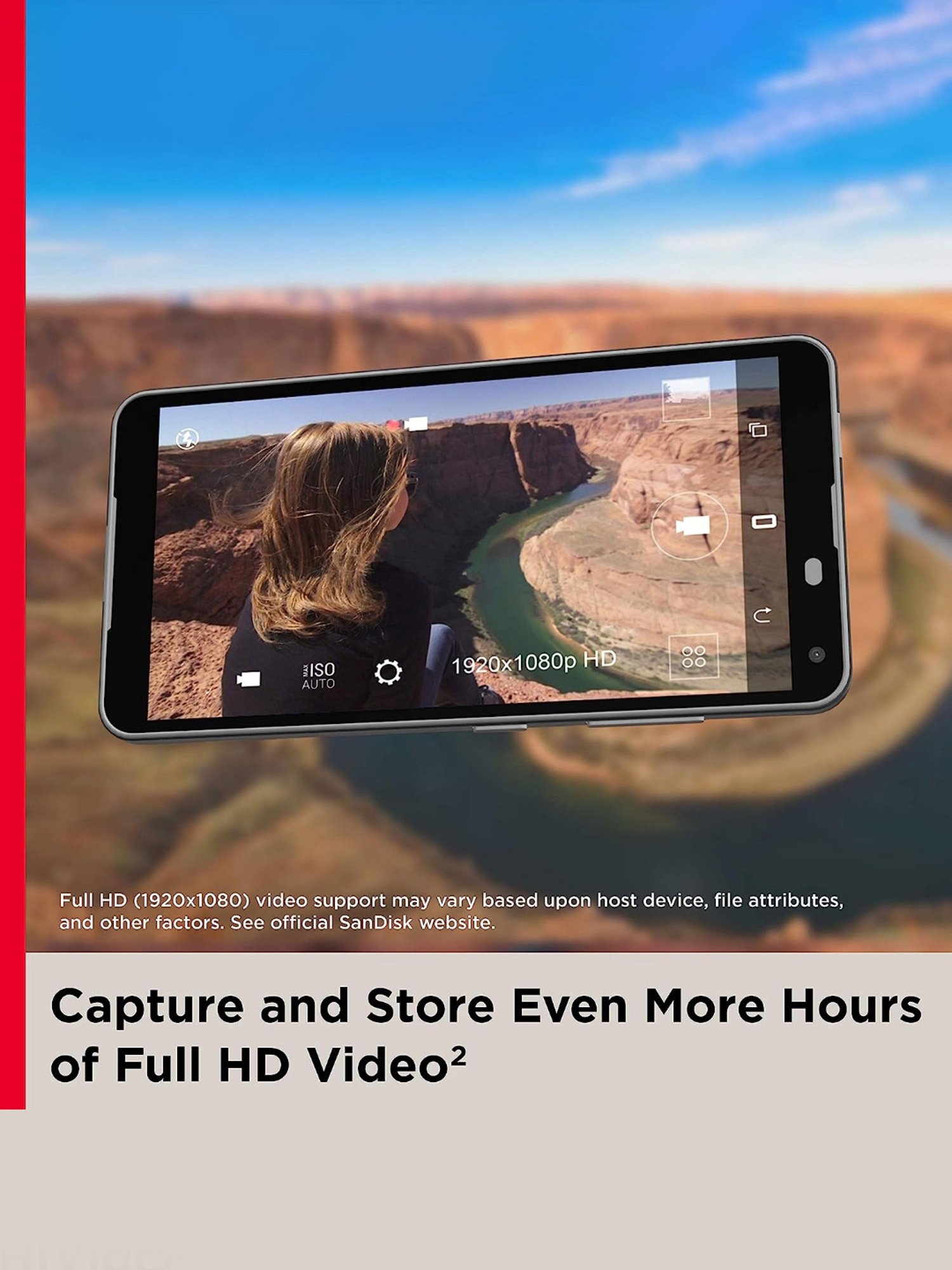 SanDisk SDSQUA4-064G-GN6MN 64GB Ultra microSD Memory Card (Red/Grey)