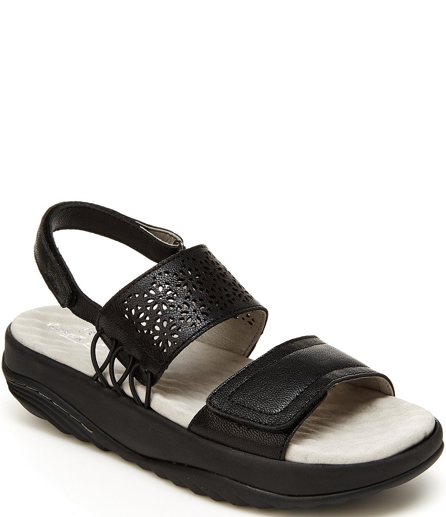 Jambu Alba Leather Banded Wedge Sandals