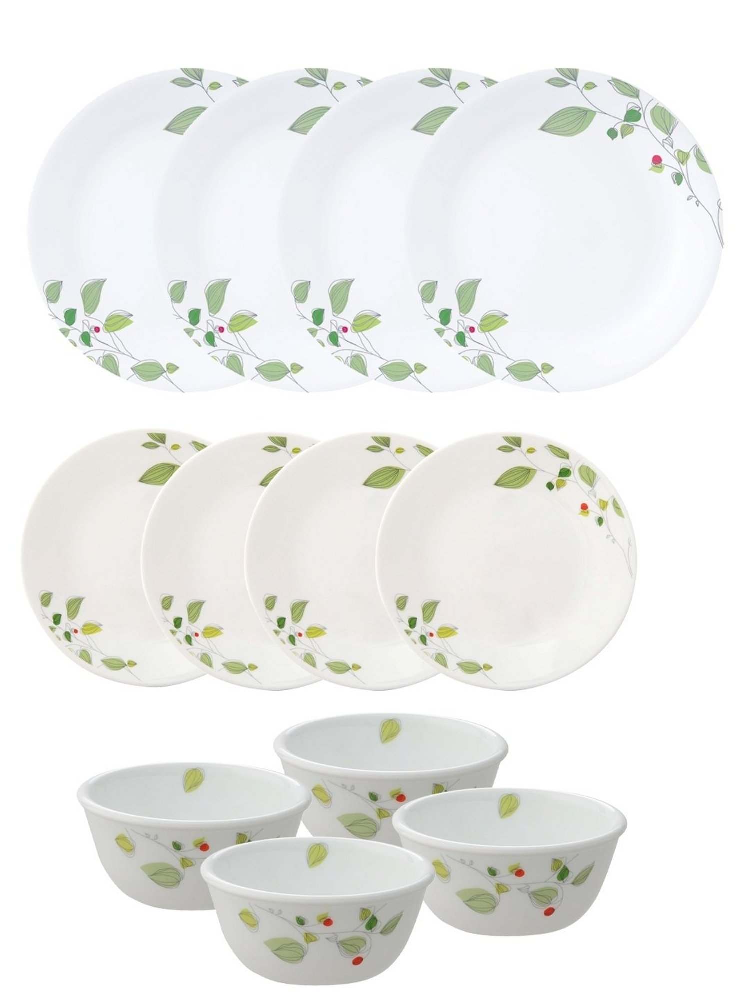 Corelle Asia 12 Pc Basic, Mini, Starter Utility Set - Green Breeze