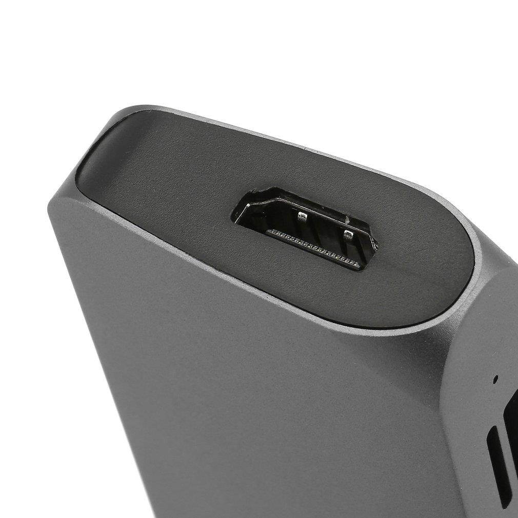 6-in-1 USB-C Dock USB 3.1 Type-c Multi-ports Hubs 4K Adapter with Hidden Cable