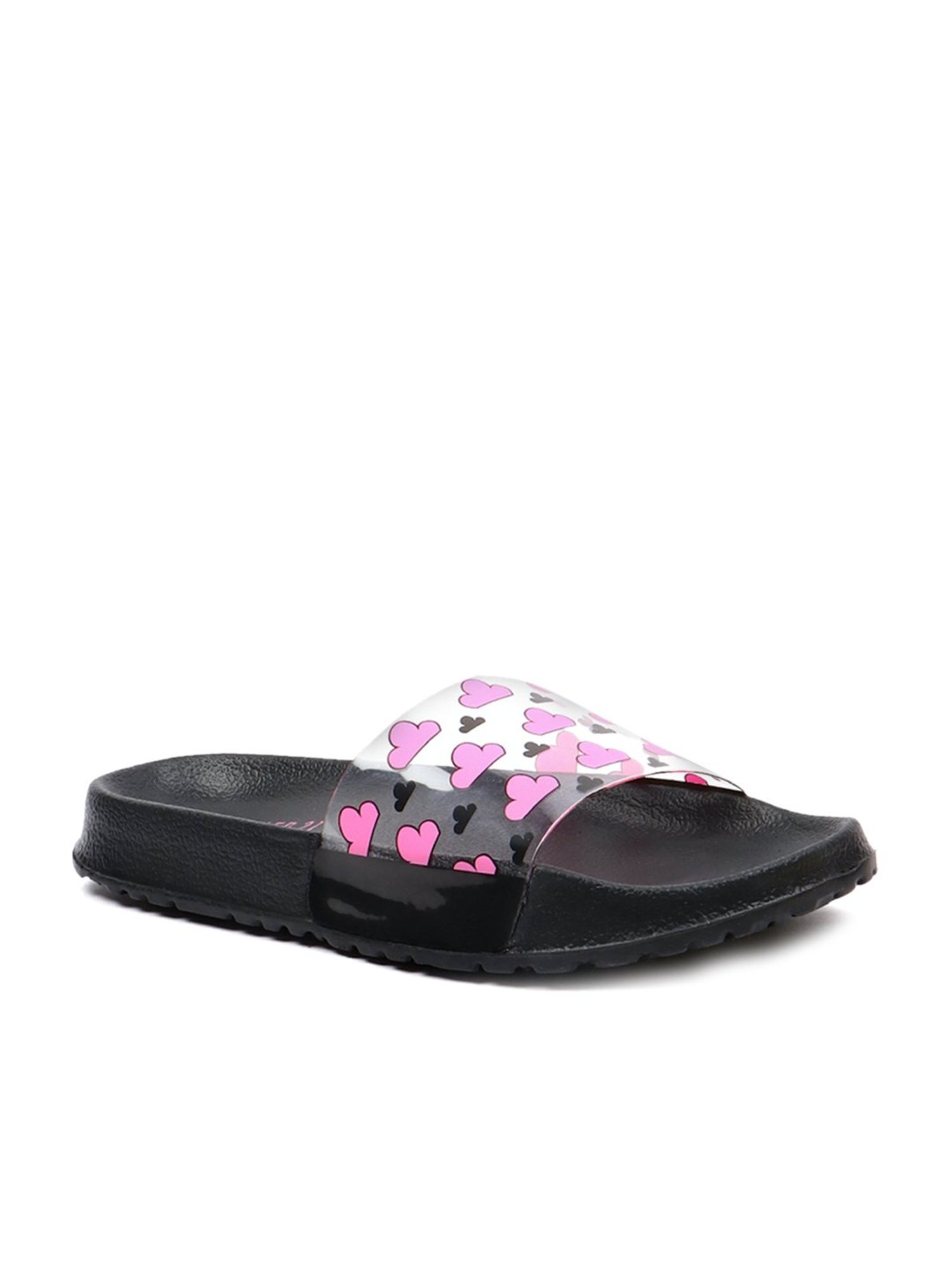 Forever 21 Women's Black & Pink Casual Sandals