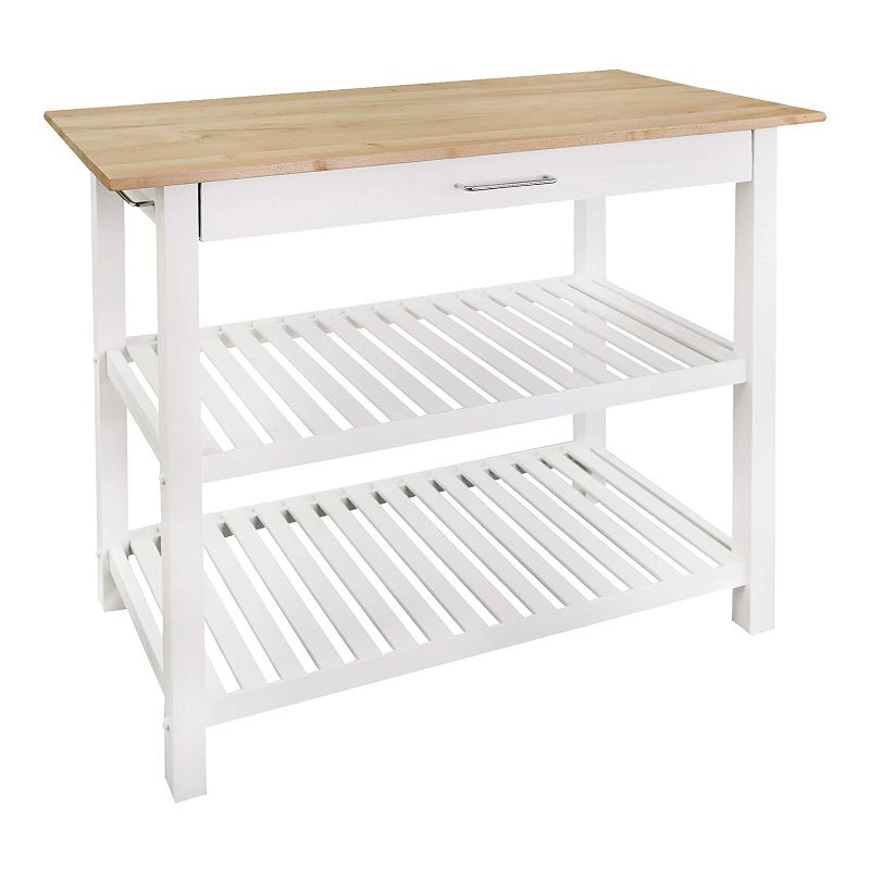 Origami Wood Top Steel Kitchen Organizer 3 Mesh Basket Sliding Drawer (2 Pack)